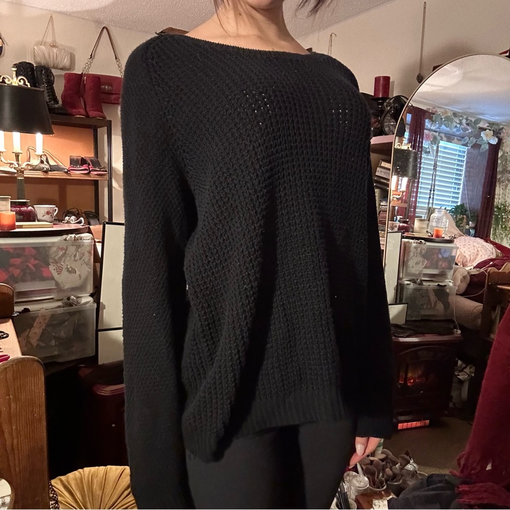 Black knit sweater xl